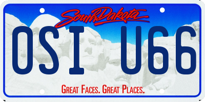 SD license plate 0SIU66