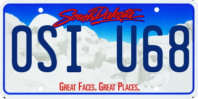 SD license plate 0SIU68
