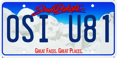 SD license plate 0SIU81