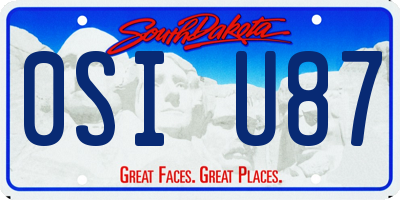 SD license plate 0SIU87