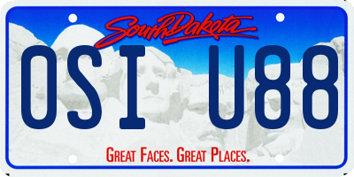 SD license plate 0SIU88