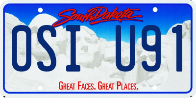 SD license plate 0SIU91