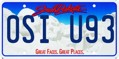 SD license plate 0SIU93
