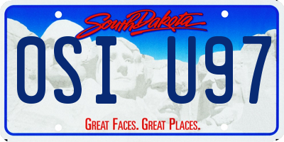 SD license plate 0SIU97