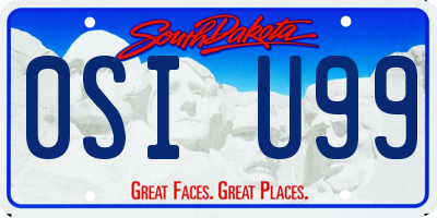 SD license plate 0SIU99