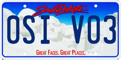 SD license plate 0SIV03