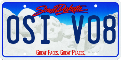 SD license plate 0SIV08