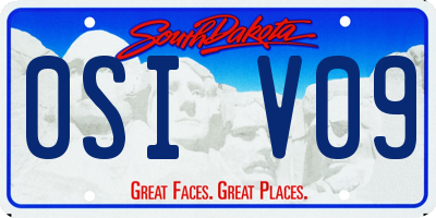 SD license plate 0SIV09