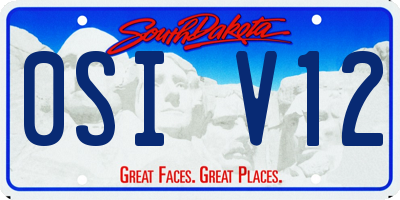 SD license plate 0SIV12