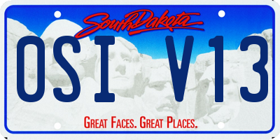 SD license plate 0SIV13