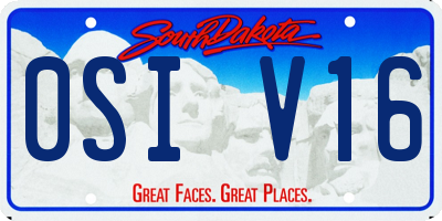 SD license plate 0SIV16
