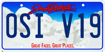 SD license plate 0SIV19