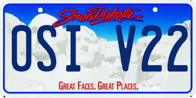SD license plate 0SIV22