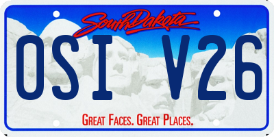 SD license plate 0SIV26