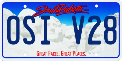 SD license plate 0SIV28