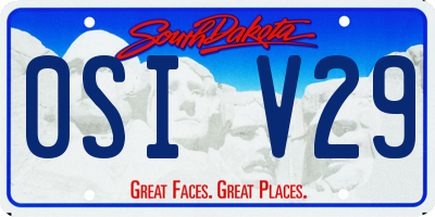 SD license plate 0SIV29