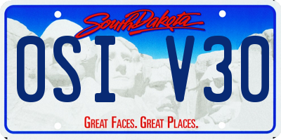 SD license plate 0SIV30
