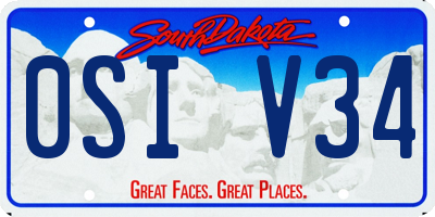 SD license plate 0SIV34
