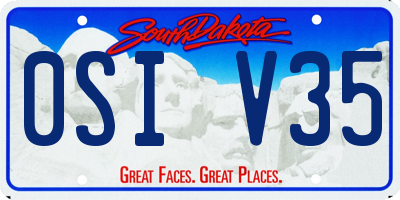 SD license plate 0SIV35