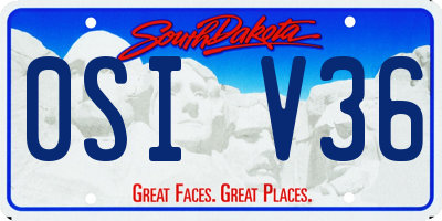 SD license plate 0SIV36