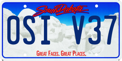 SD license plate 0SIV37