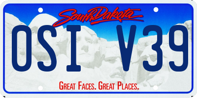 SD license plate 0SIV39