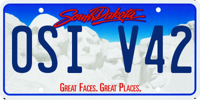SD license plate 0SIV42