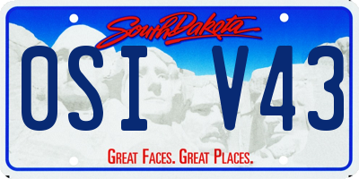 SD license plate 0SIV43