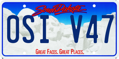 SD license plate 0SIV47