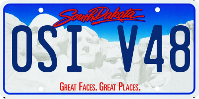 SD license plate 0SIV48