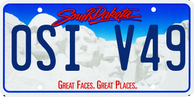 SD license plate 0SIV49