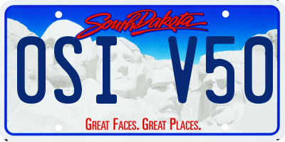 SD license plate 0SIV50
