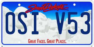SD license plate 0SIV53