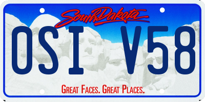 SD license plate 0SIV58