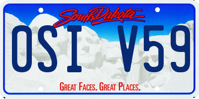 SD license plate 0SIV59