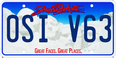 SD license plate 0SIV63