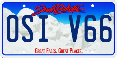 SD license plate 0SIV66