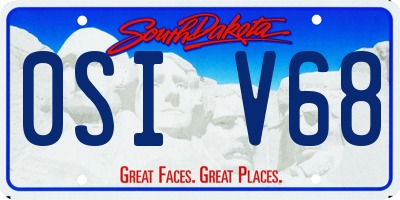 SD license plate 0SIV68