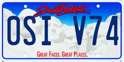 SD license plate 0SIV74