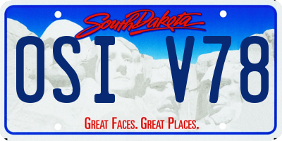 SD license plate 0SIV78