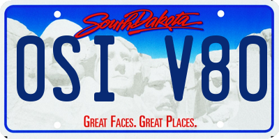 SD license plate 0SIV80