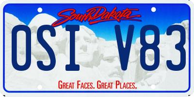 SD license plate 0SIV83