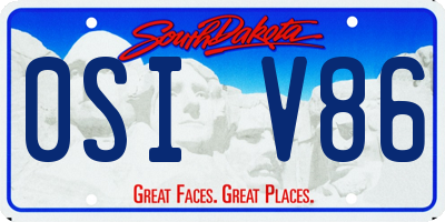 SD license plate 0SIV86