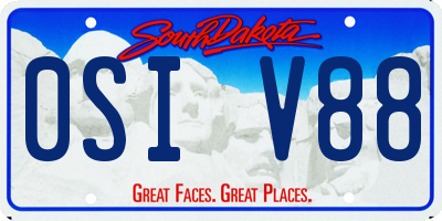 SD license plate 0SIV88