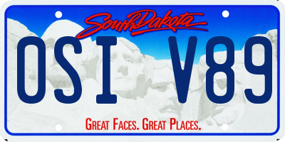 SD license plate 0SIV89
