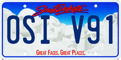 SD license plate 0SIV91