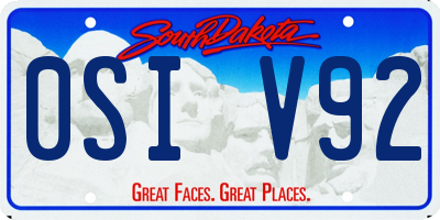 SD license plate 0SIV92