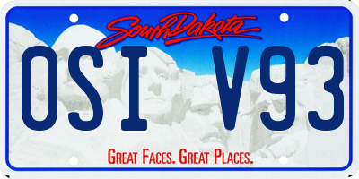 SD license plate 0SIV93