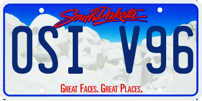 SD license plate 0SIV96