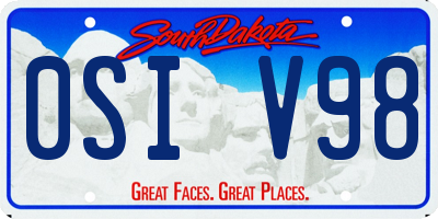SD license plate 0SIV98
